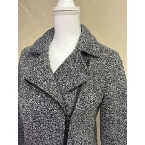 Banana Republic Women’s Asymmetric Zip Fleece Lined Sweater Jacket Heather Small